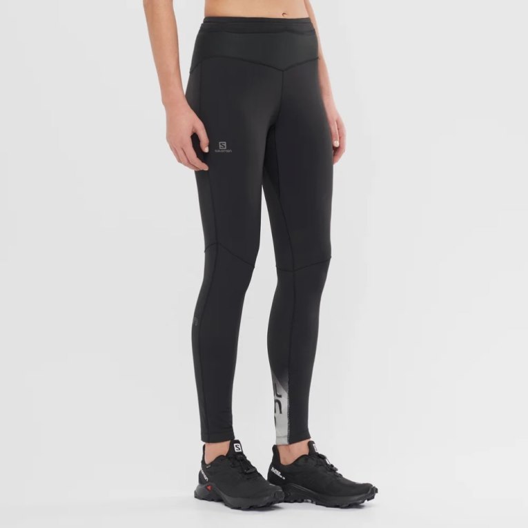 Black Salomon Xa Warm Women\'s Running Tights | PH 94083O